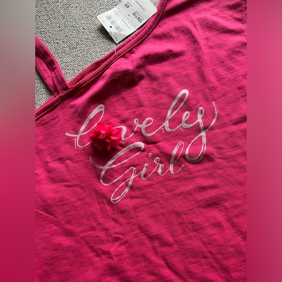 NWT Calliope Girls Pink Tank / Tshirt with flower detailing - size 6/7 - Picture 2 of 5